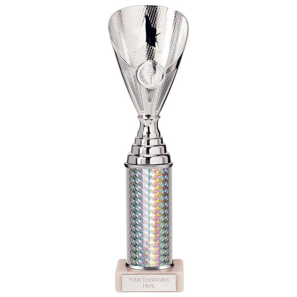 Rising Stars Plastic Column Trophy - Silver