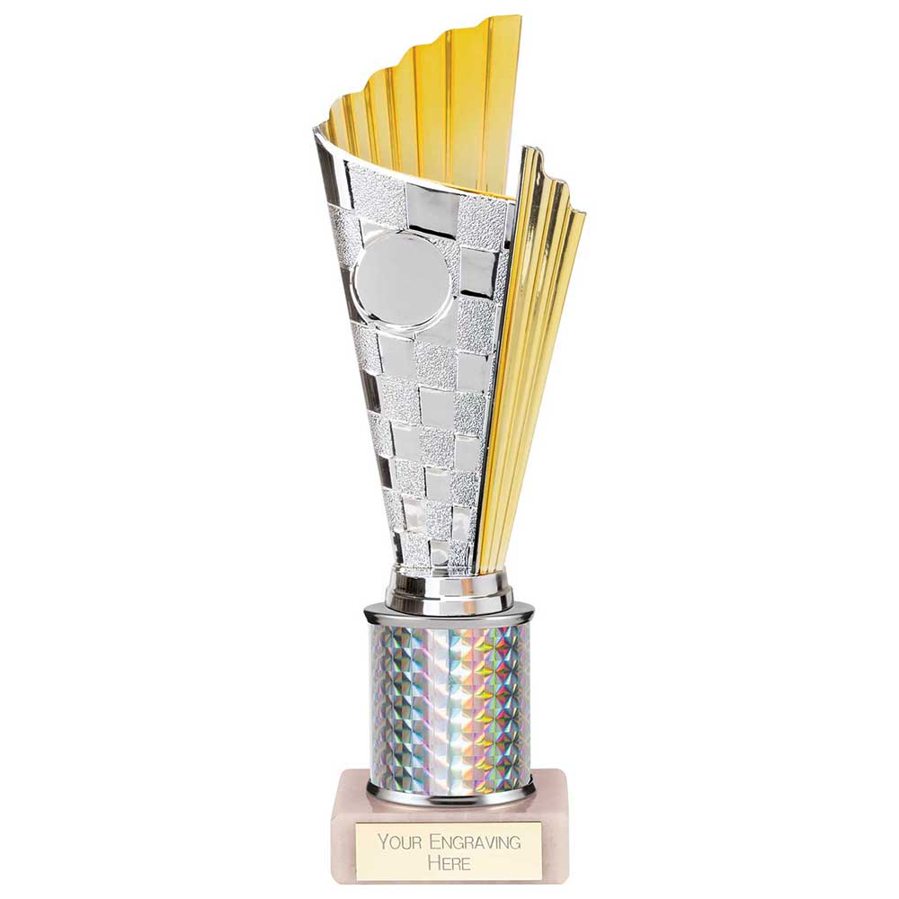 Flash Plastic Chequered Trophy - Gold