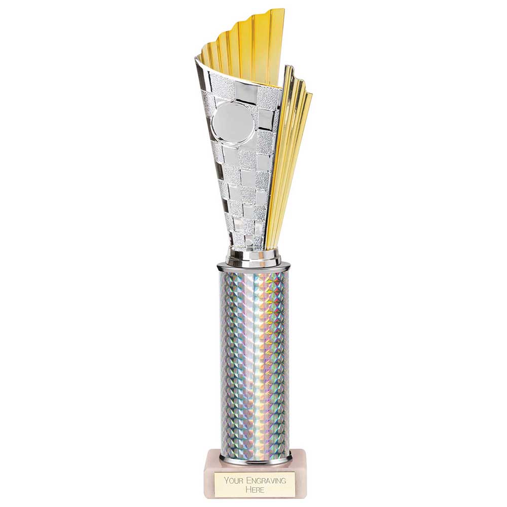 Flash Plastic Chequered Trophy - Gold