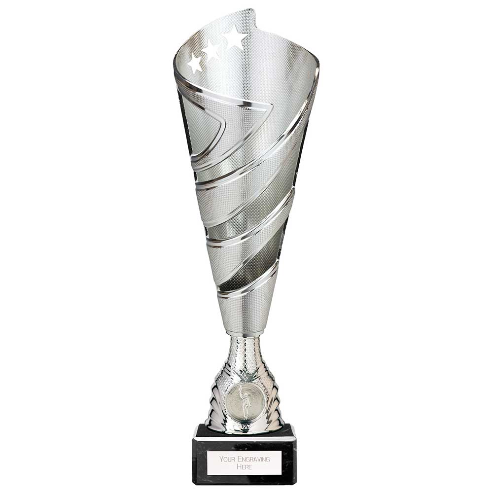 Hurricane Altitude Plastic Multisport Trophy Cup - Silver - With Marble Base