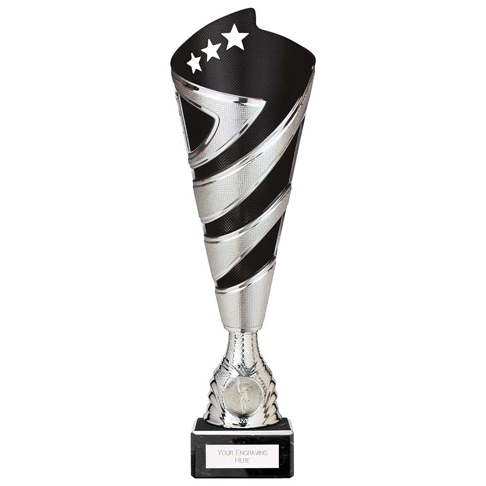 Hurricane Altitude Plastic Multisport Trophy Cup - Silver & Black - With Marble Base