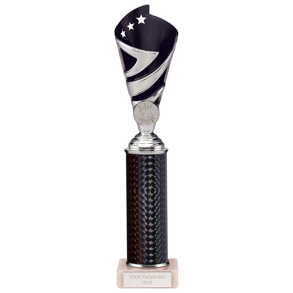 Hurricane Multisport Plastic Tube Trophy Cup - Silver & Black
