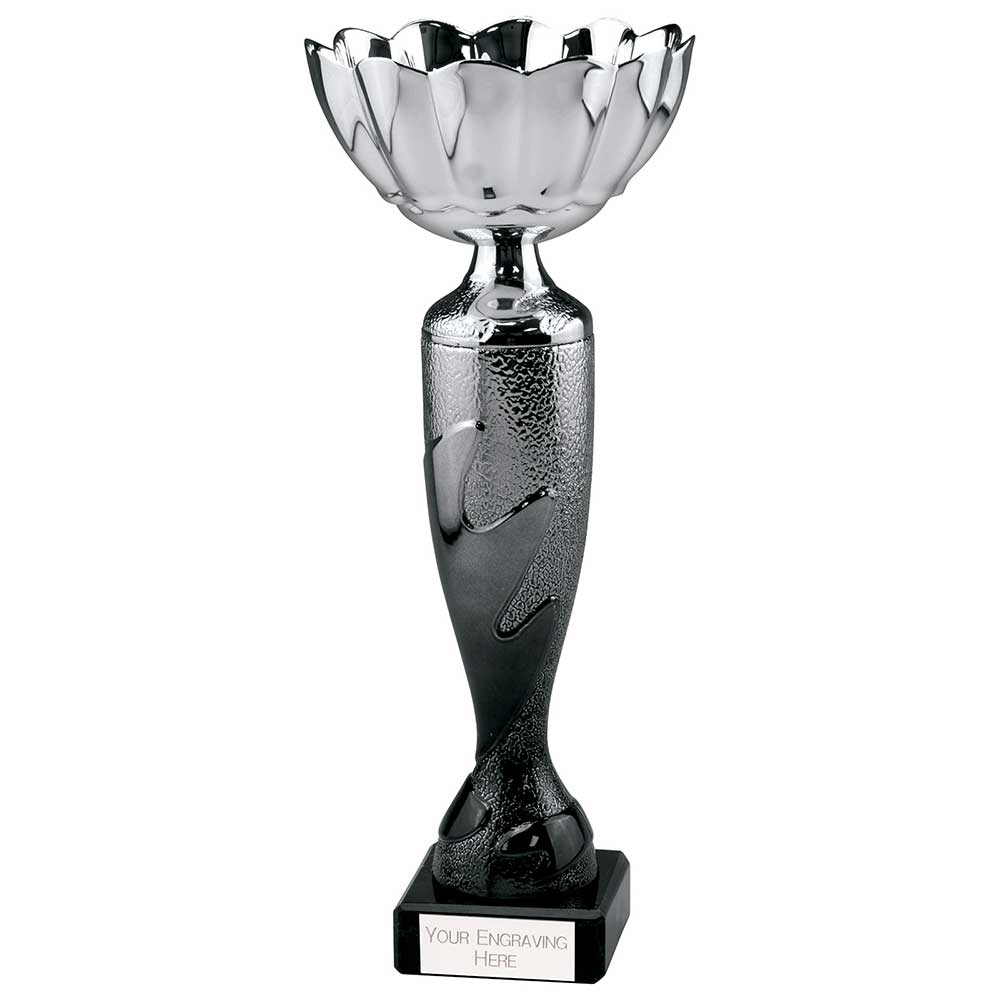Eruption Silver Trophy Cup - Platinum & Carbon Black