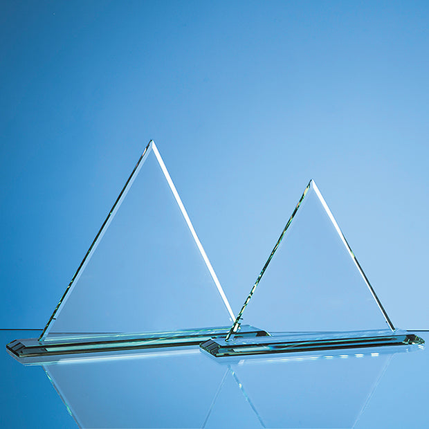 Engraved Jade Glass Pyramid Award
