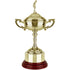 12in Endurance Ryder Cup Award With Golf Lid - Round Metal And Wood Base