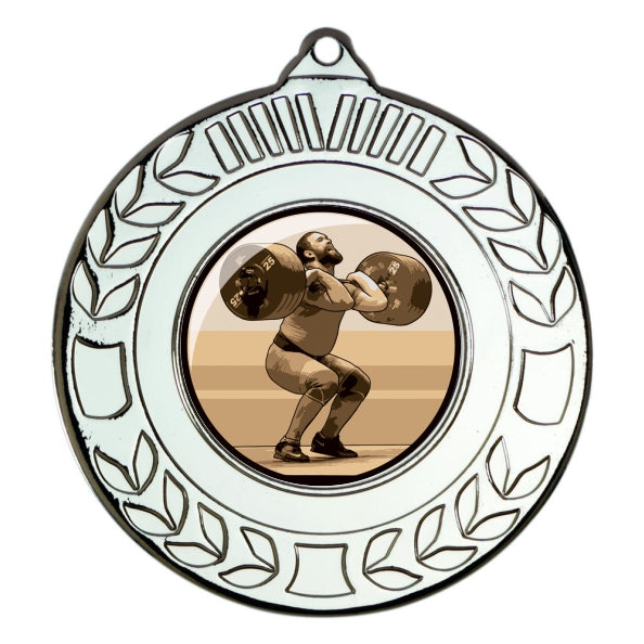 Weightlifting Silver Laurel 50mm Medal