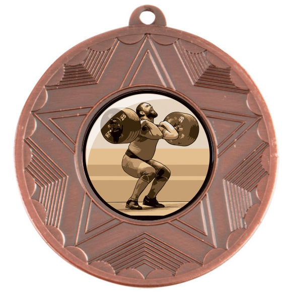 Weightlifting Bronze Star 50mm Medal