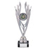 Silver Plastic Torch Flame Trophy Cup on Marble Base