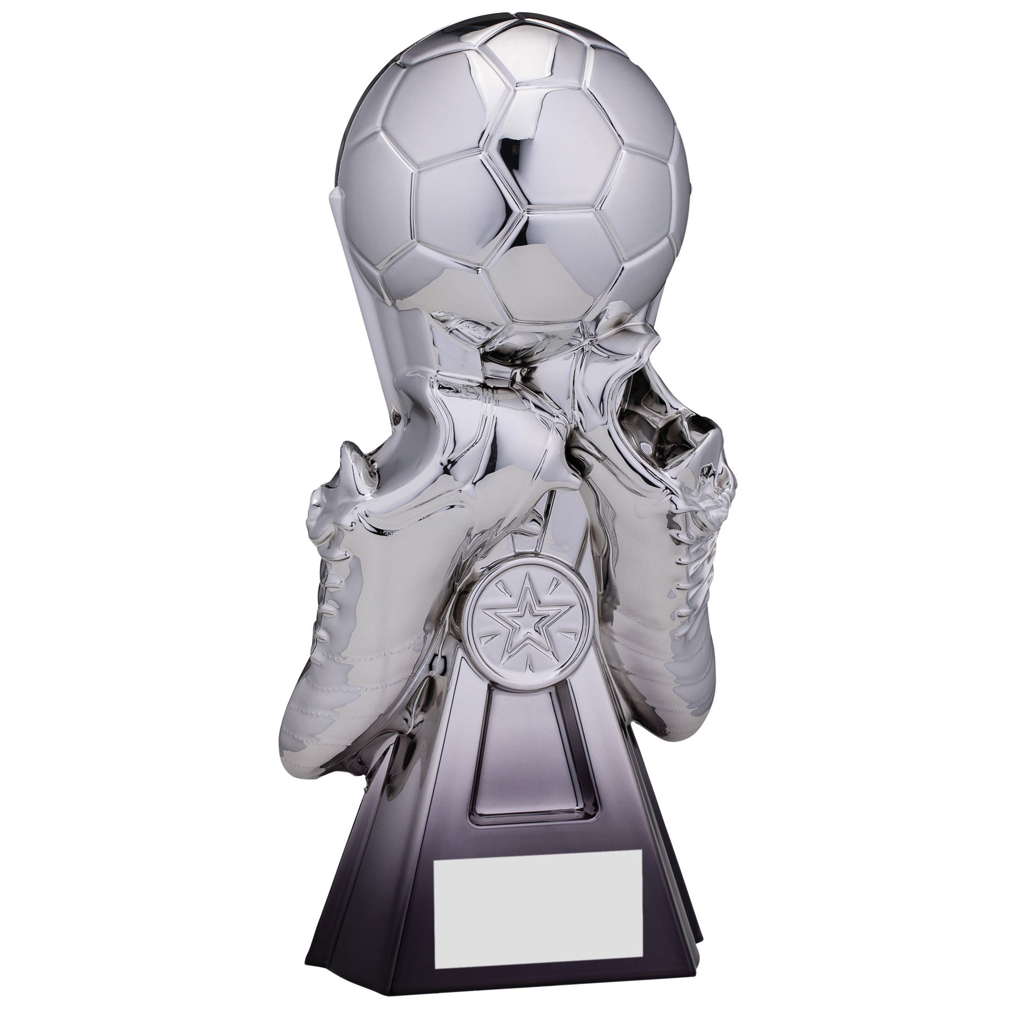 Gravity Football Trophy - Ball and Boot (Silver)