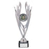 Silver Plastic Torch Flame Trophy Cup on Marble Base