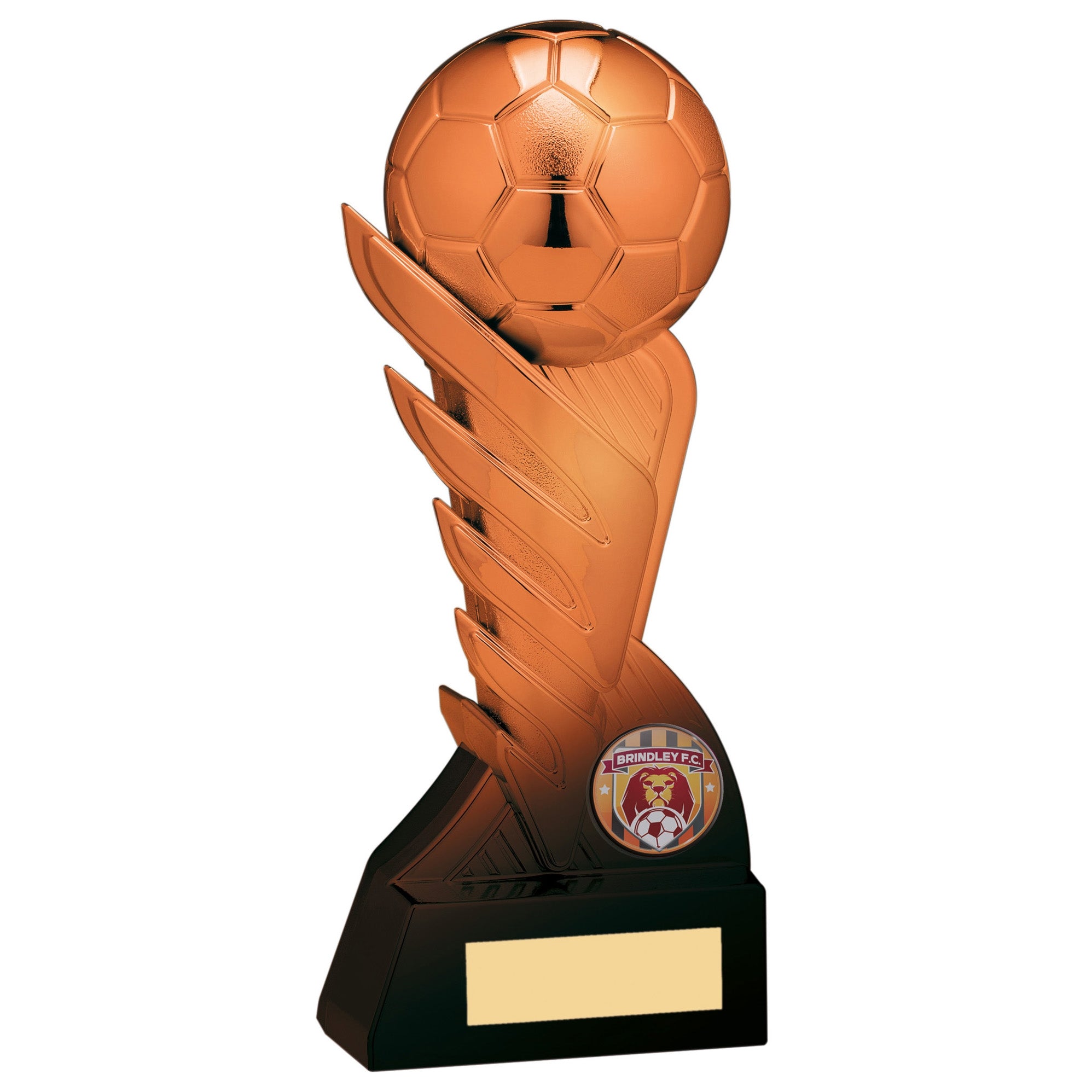 Pegasus Football Trophy - Ball Statue (Metallic Copper)
