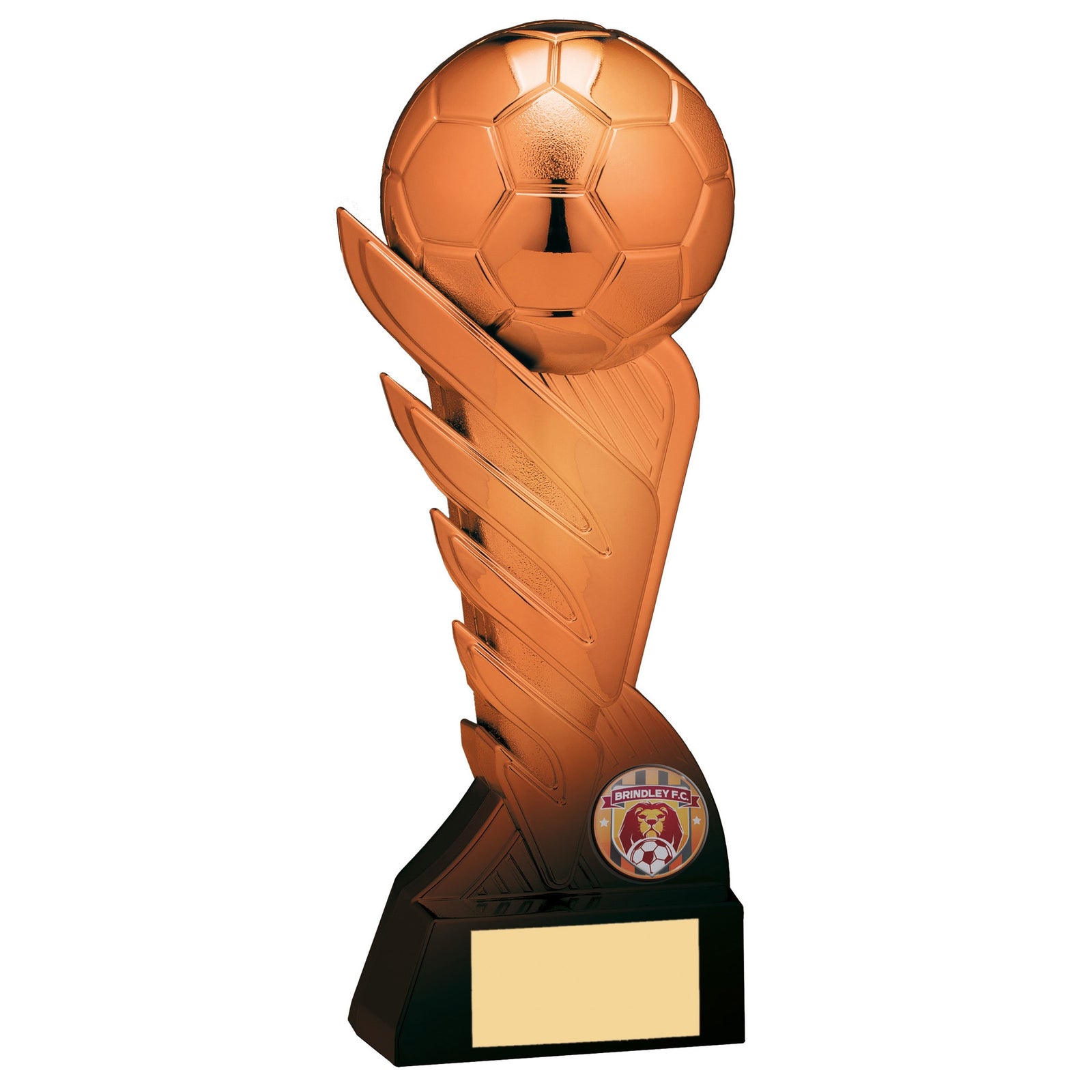 Pegasus Football Trophy - Ball Statue (Metallic Copper)