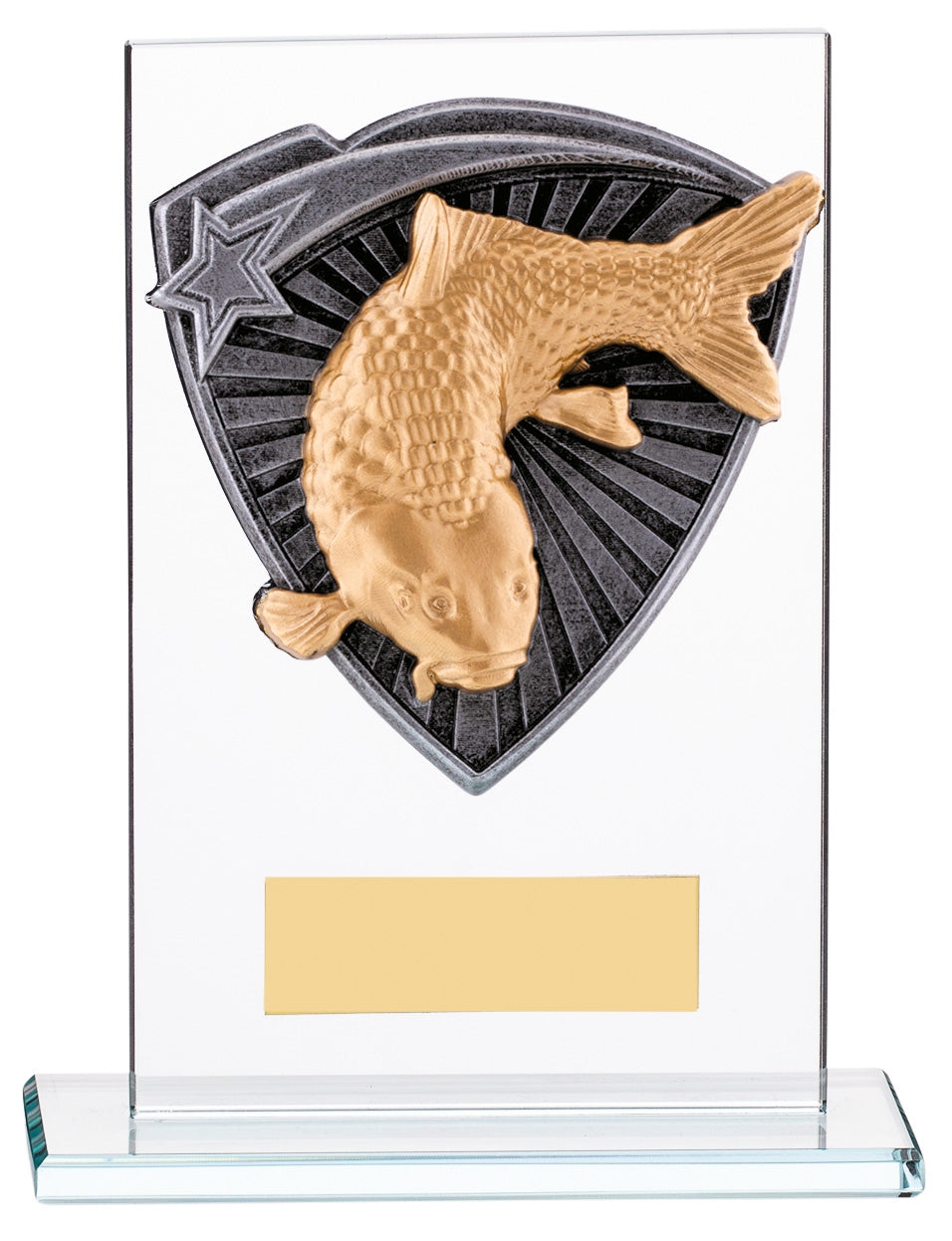 Personalised Fishing Glass Plaque Trophy